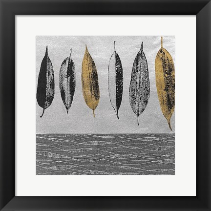 Framed Row of Leaves Print