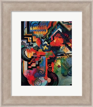 Framed Colored composition (Hommage a` Sebastin Johann Bach) Print