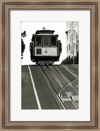 Framed Cable Car Breaking the Crest Print