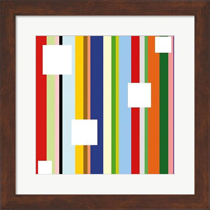 Framed White Square on Stripe (detail) Print