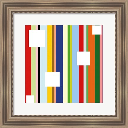 Framed White Square on Stripe (detail) Print