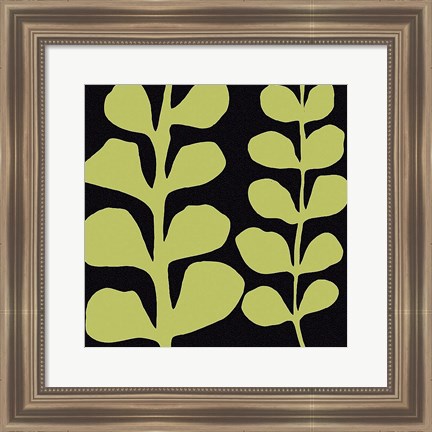 Framed Green Fern on Black Print