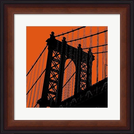 Framed Orange Manhattan Print