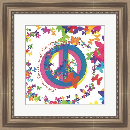 Framed Peace, Love, and Harmony Print