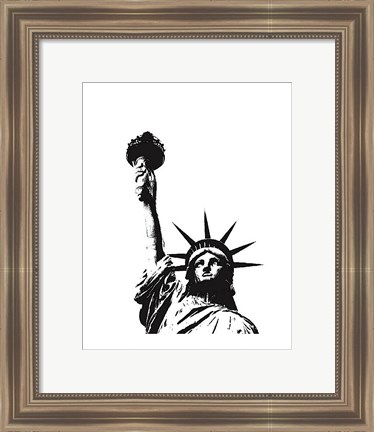 Framed Statue of Liberty (outline) Print