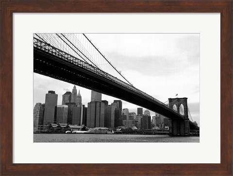 Framed Manhattan from Brooklyn (b/w) Print