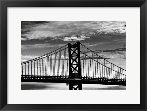 Framed Benjamin Franklin Bridge (b/w) Print