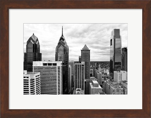 Framed Philly Skyline (b/w) Print