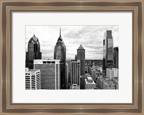 Framed Philly Skyline (b/w) Print