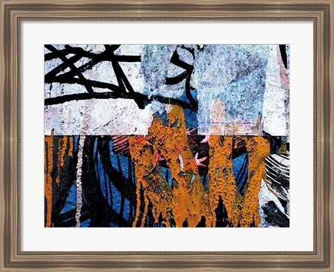 Framed Blue Orange Layers 1 Print