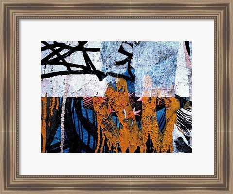 Framed Blue Orange Layers 1 Print