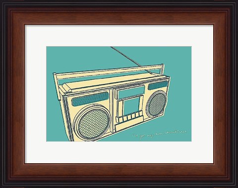 Framed Lunastrella Boombox Print