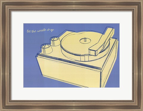 Framed Lunastrella Record Player Print