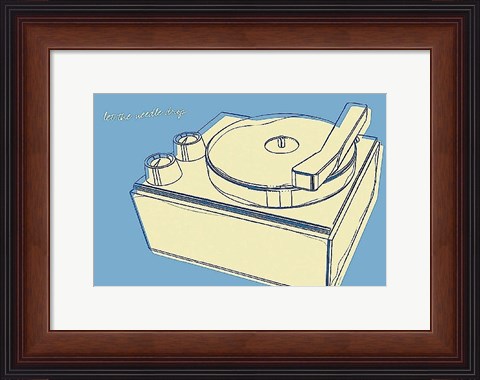 Framed Lunastrella Record Player Print