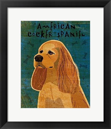 Framed American Cocker Spaniel (buff) Print