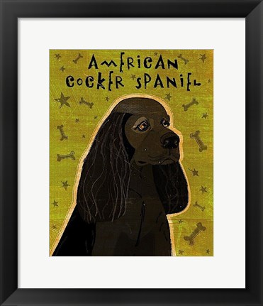 Framed American Cocker Spaniel (black) Print