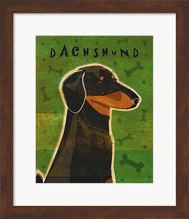 Framed Dachshund (black and tan) Print