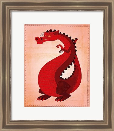 Framed Red Dragon Print