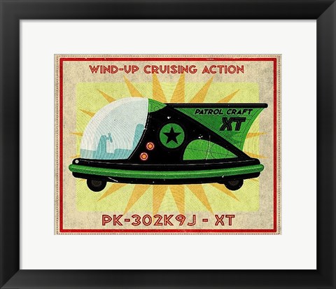 Framed Patrol Craft XT Box Art Tin Toy Print