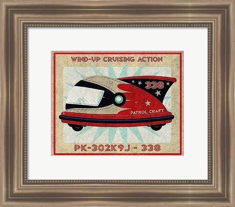 Framed Patrol Craft 338 Box Art Tin Toy Print