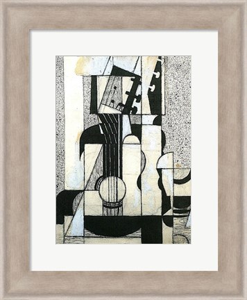 Framed Still Life with Guitar Print