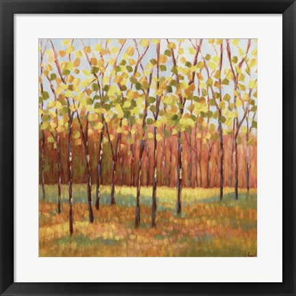 Framed Yellow and Green Trees (center) Print