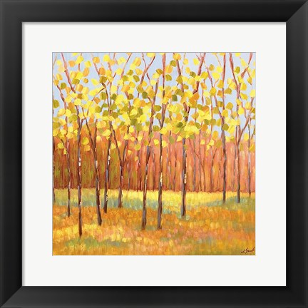 Framed Yellow and Green Trees (center) Print