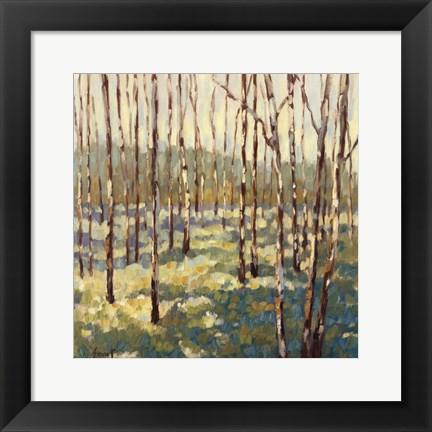 Framed Trees in Blue Green Print