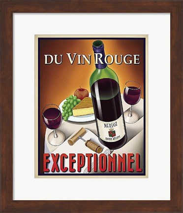 Framed Du Vin Rouge Exceptionnel Print