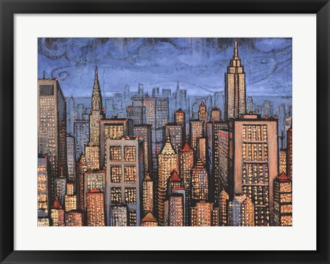 Framed Twilight Skyline Print