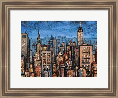 Framed Twilight Skyline Print