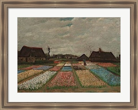 Framed Flower Beds in Holland, c. 1883 Print