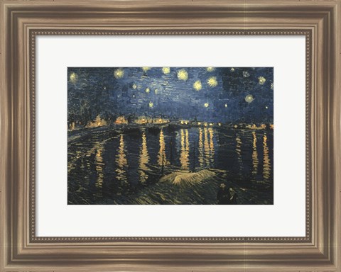 Framed Starry Night Over the Rhone Print