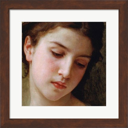 Framed Head Study of a Young Girl (detail) Print