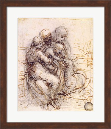 Framed Virgin and Child with St. Anne Print