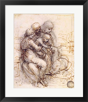 Framed Virgin and Child with St. Anne Print