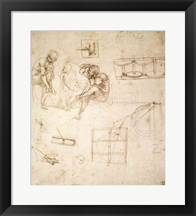 Framed Studies of Figures and of Machinery Print