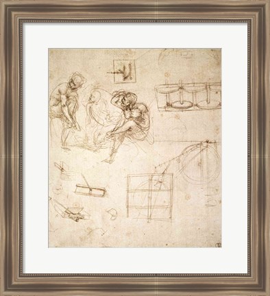 Framed Studies of Figures and of Machinery Print