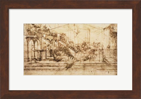 Framed Perspective Study for the Background of The Adoration of the Magi Print