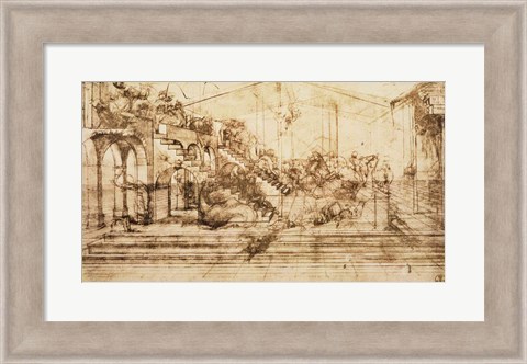 Framed Perspective Study for the Background of The Adoration of the Magi Print