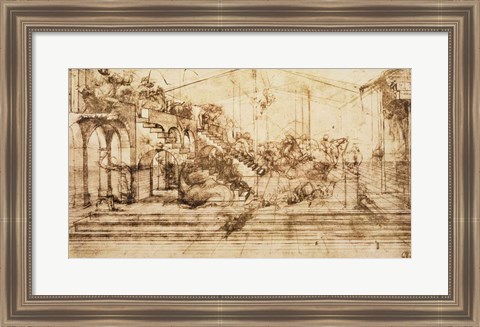 Framed Perspective Study for the Background of The Adoration of the Magi Print