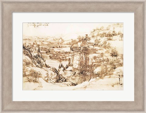 Framed Arno Landscape, 5th August, 1473 Print