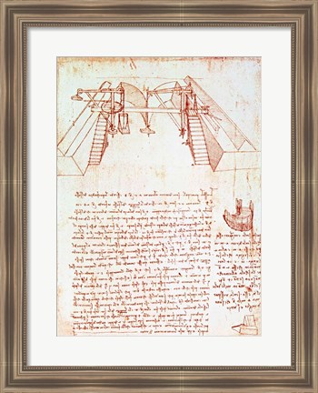 Framed Pulley System for the Construction of a Staircase Print