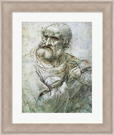 Framed Study for an Apostle from The Last Supper, c.1495 Print