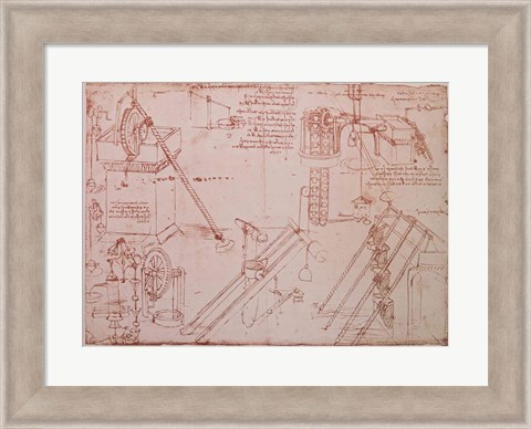 Framed Studies of Hydraulic Devices Print