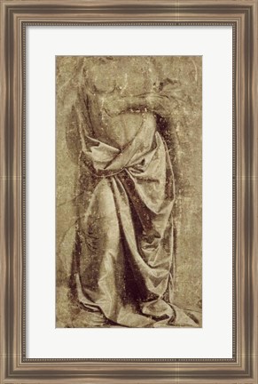 Framed Drapery Study for a Standing Figure Seen from the Front Print