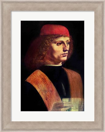 Framed Portrait of a Musician, c.1485 Print