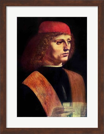 Framed Portrait of a Musician, c.1485 Print