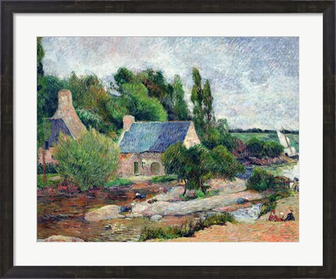 Framed Washerwomen at Pont-Aven, 1886 Print