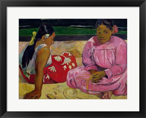 Framed Women of Tahiti, On the Beach, 1891 Print